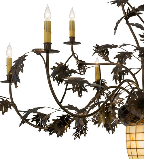 11 Light Chandelier from the Greenbriar Oak collection in Antique Copper,Burnished finish