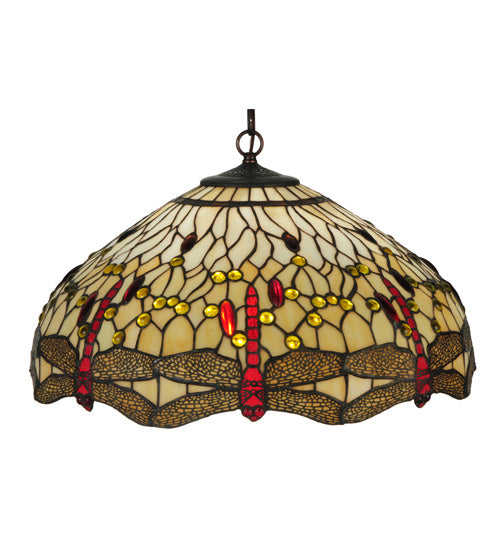 Three Light Pendant from the Tiffany Hanginghead Dragonfly collection in Crystal finish