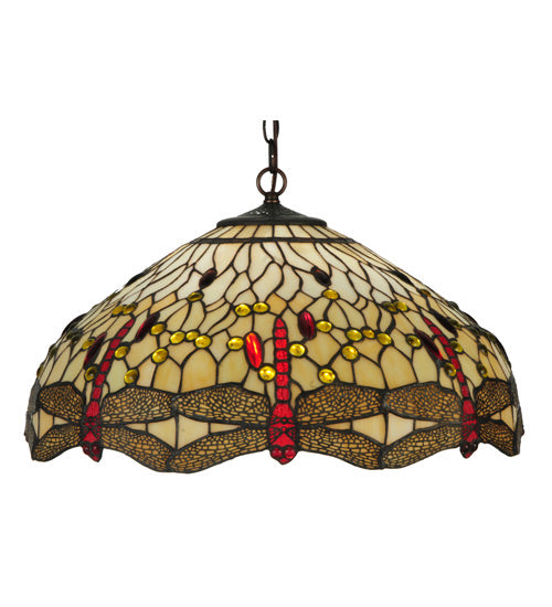 Three Light Pendant from the Tiffany Hanginghead Dragonfly collection in Crystal finish