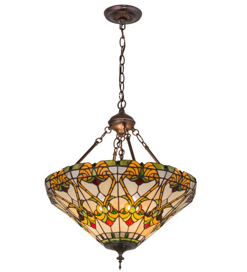 Three Light Inverted Pendant from the Middleton collection in Mahogany Bronze finish