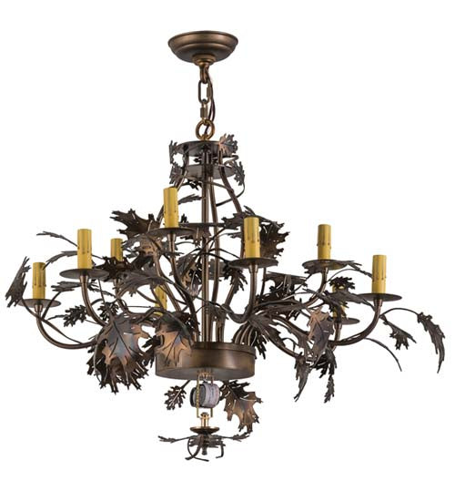 11 Light Chandelier from the Greenbriar Oak collection in Antique Copper finish
