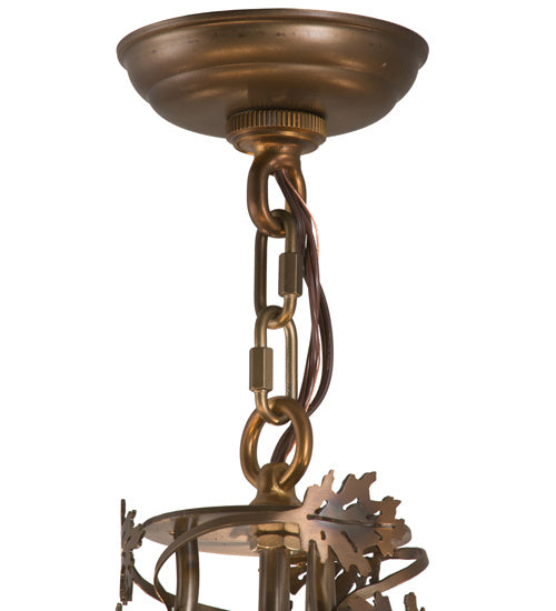 11 Light Chandelier from the Greenbriar Oak collection in Antique Copper finish