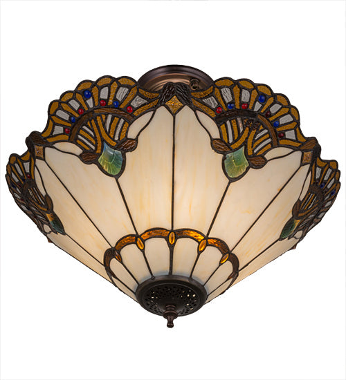 Three Light Inverted Pendant from the Shell With Jewels collection in Custom,Mahogany Bronze finish