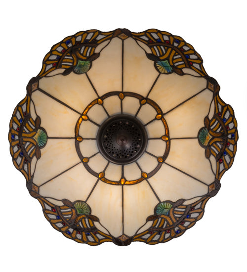 Three Light Inverted Pendant from the Shell With Jewels collection in Custom,Mahogany Bronze finish