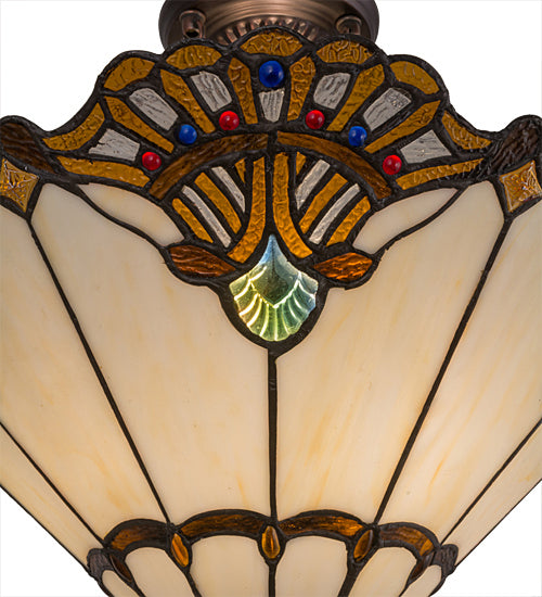 Three Light Inverted Pendant from the Shell With Jewels collection in Custom,Mahogany Bronze finish