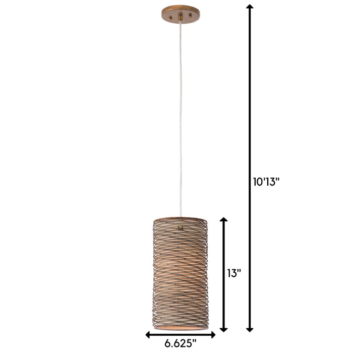 One Light Mini Pendant from the Flow collection in Hammered Ore finish