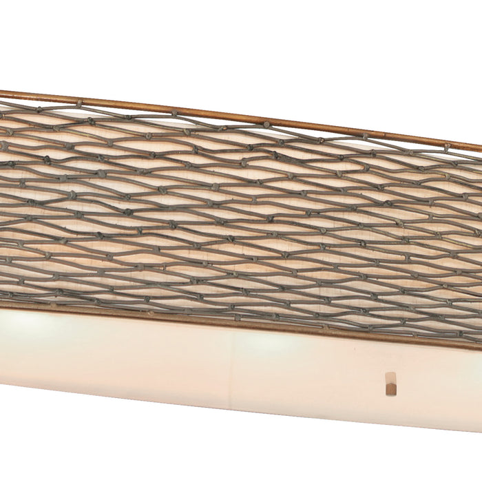 Four Light Linear Pendant from the Flow collection in Hammered Ore finish