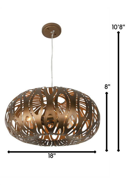 Three Light Pendant from the Masquerade collection in Hammered Ore finish