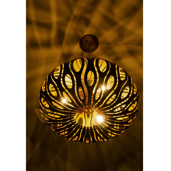 Three Light Pendant from the Masquerade collection in Hammered Ore finish