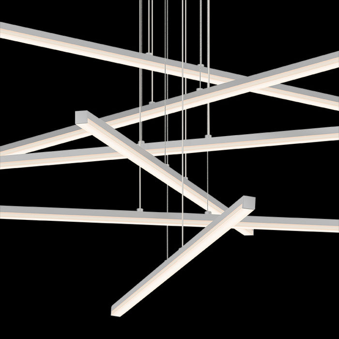 LED Pendant from the Stix collection in Bright Satin Aluminum finish