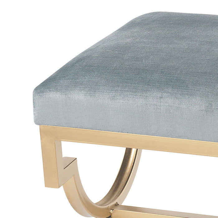 Bench from the Comtesse collection in Duck Egg Blue, Gold, Gold finish
