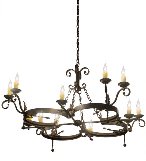 12 Light Chandelier from the Andorra collection in Transparent Copper finish