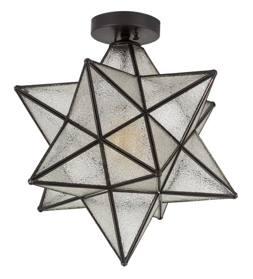 One Light Flushmount from the Moravian Star collection in Antique,Weathered Brass finish