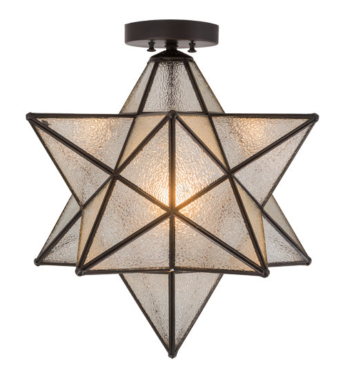 One Light Flushmount from the Moravian Star collection in Antique,Weathered Brass finish