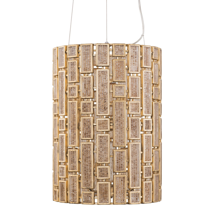 Six Light Foyer Pendant from the Harlowe collection in Havana Gold finish
