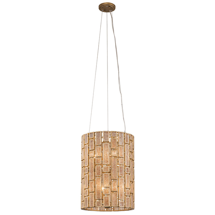 Six Light Foyer Pendant from the Harlowe collection in Havana Gold finish