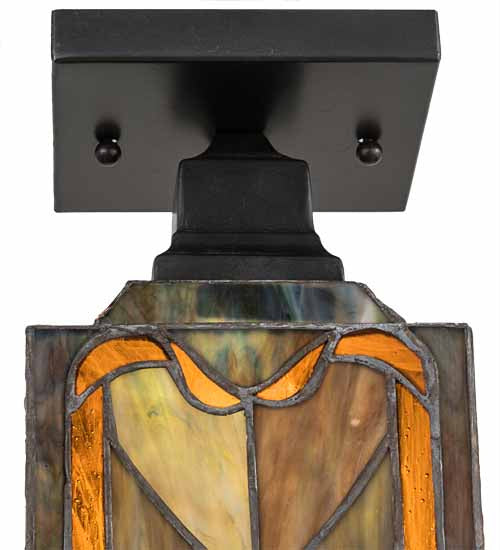 One Light Flushmount from the Cottage Mission collection in Timeless Bronze finish