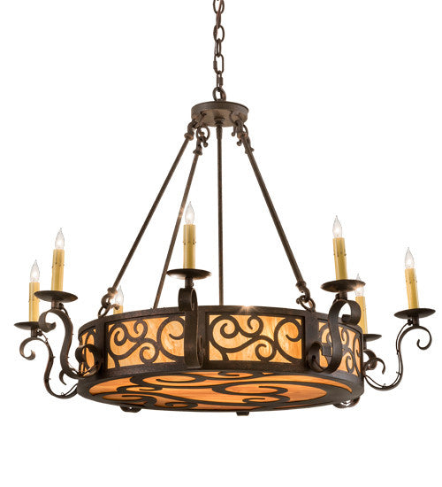 11 Light Chandelier from the Delano collection in Copper Rust finish