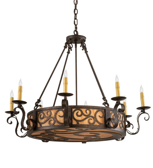 11 Light Chandelier from the Delano collection in Copper Rust finish