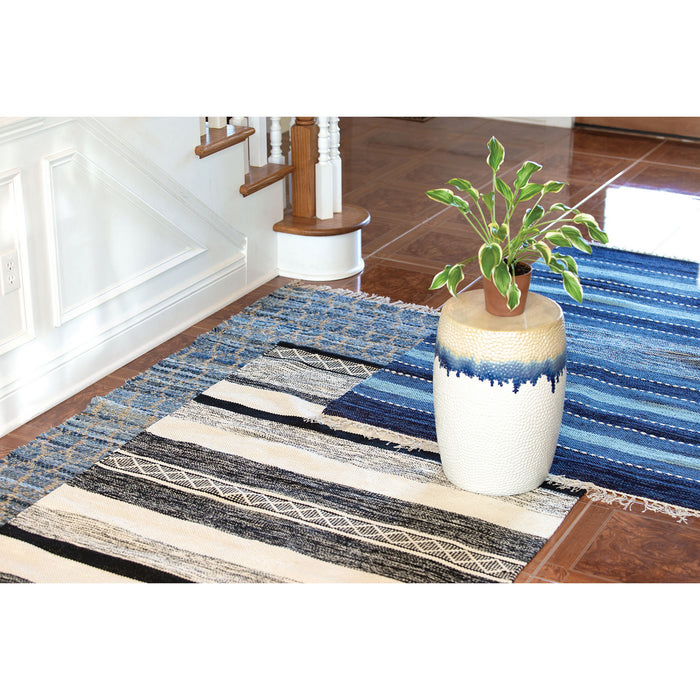 Rug from the Hester collection in Crema, Soft Denim, Soft Denim finish