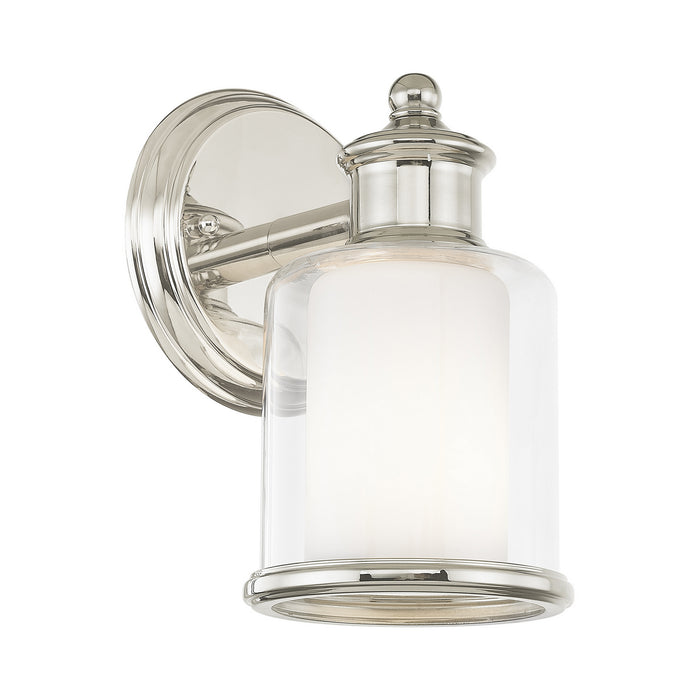 One Light Wall Sconce from the Middlebush collection in Polished Nickel finish