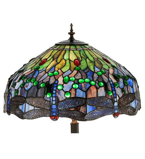 Four Light Floor Lamp from the Tiffany Hanginghead Dragonfly collection in Mahogany Bronze finish