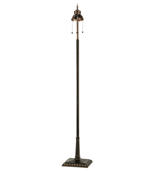 Four Light Floor Lamp from the Tiffany Hanginghead Dragonfly collection in Mahogany Bronze finish