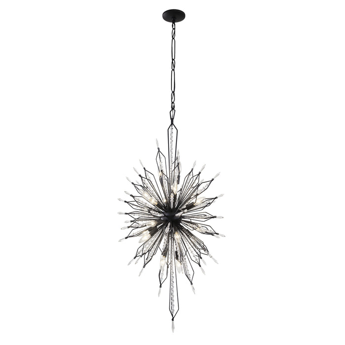 20 Light Foyer Pendant from the Orbital collection in Carbon finish