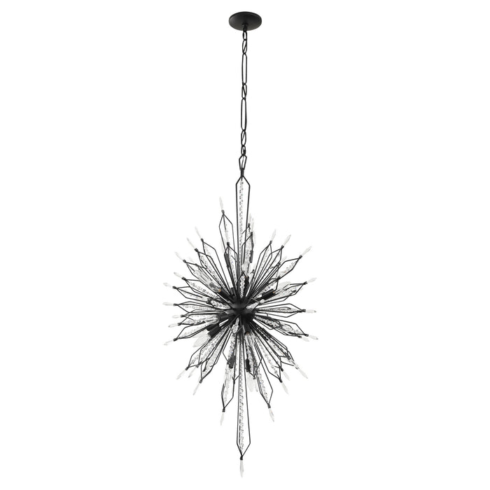 20 Light Foyer Pendant from the Orbital collection in Carbon finish
