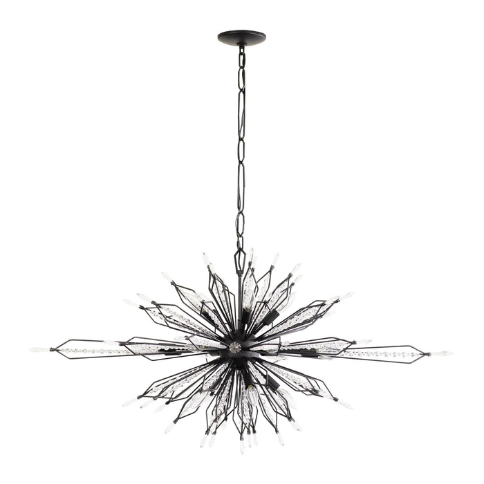 16 Light Linear Pendant from the Orbital collection in Carbon finish