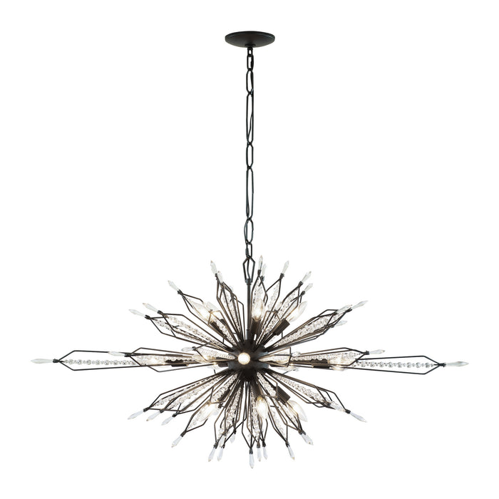 16 Light Linear Pendant from the Orbital collection in Carbon finish