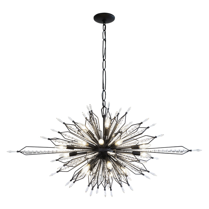 20 Light Linear Pendant from the Orbital collection in Carbon finish