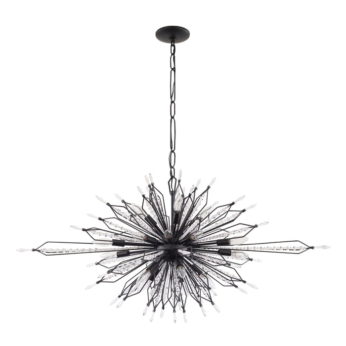 20 Light Linear Pendant from the Orbital collection in Carbon finish