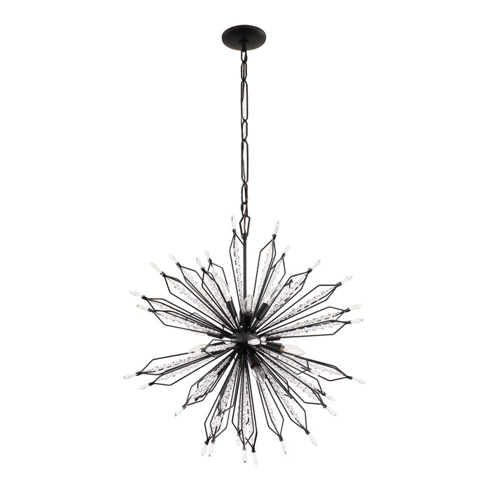 12 Light Pendant from the Orbital collection in Carbon finish