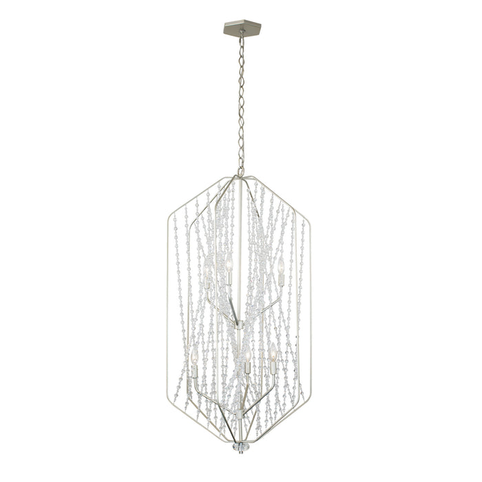 Six Light Foyer Pendant from the Chelsea collection in Silverado finish