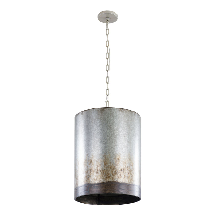 Three Light Pendant from the Cannery collection in Ombre Galvanized finish