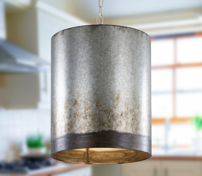 Three Light Pendant from the Cannery collection in Ombre Galvanized finish