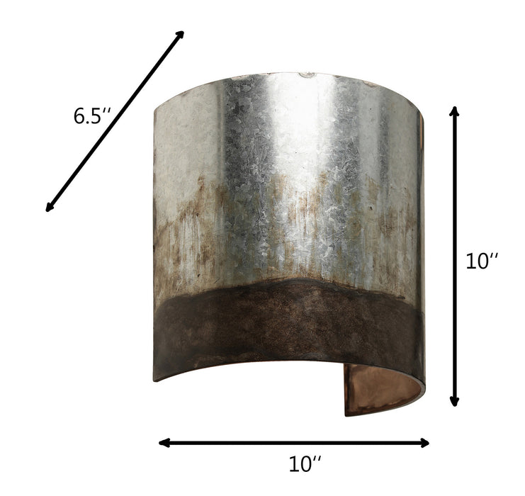 One Light Wall Sconce from the Cannery collection in Ombre Galvanized finish