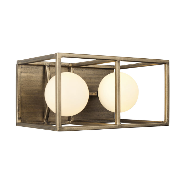 Two Light Bath from the Plaza collection in Havana Gold/Carbon finish