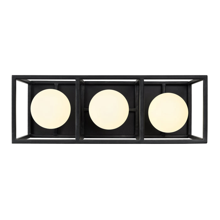 Three Light Bath from the Plaza collection in Carbon/Havana Gold finish