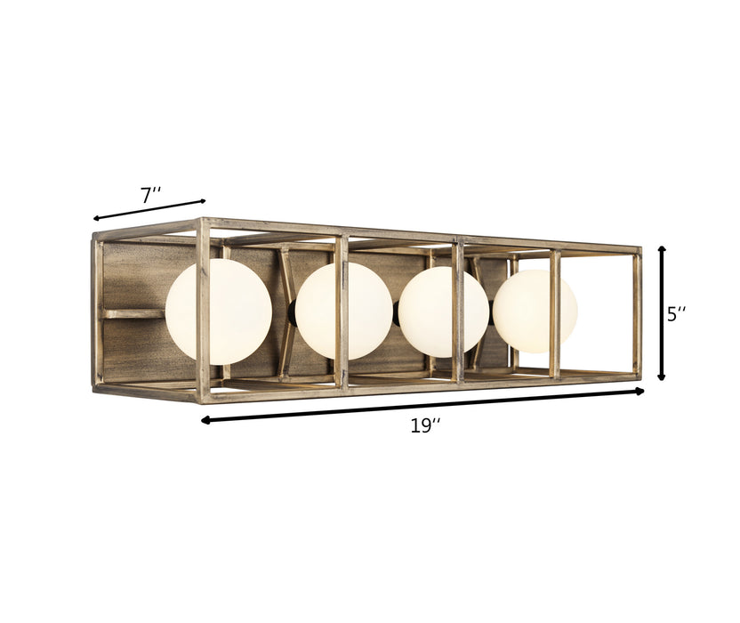 Four Light Bath from the Plaza collection in Havana Gold/Carbon finish
