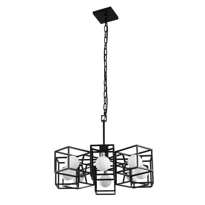 Eight Light Pendant from the Plaza collection in Carbon/Havana Gold finish