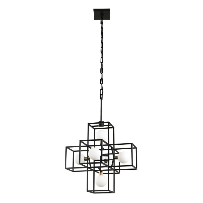 Six Light Pendant from the Plaza collection in Carbon/Havana Gold finish