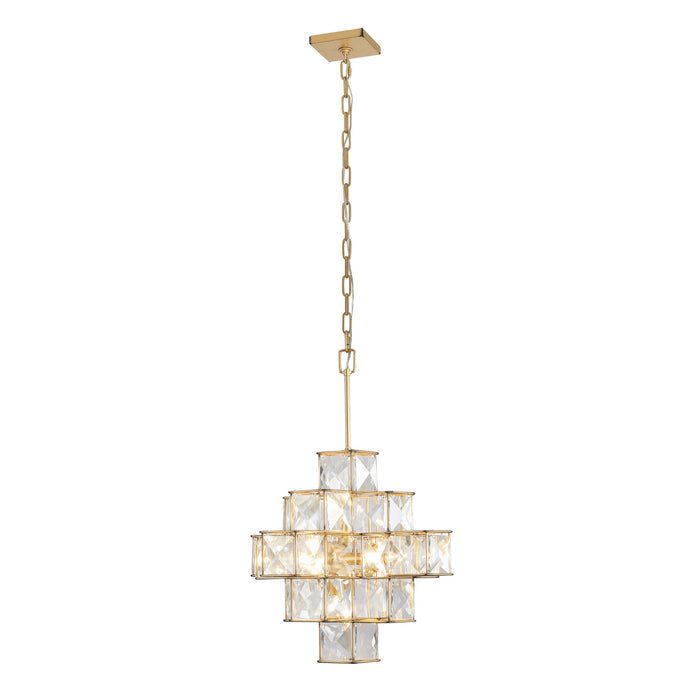 Six Light Chandelier from the Cubic collection in Calypso Gold finish