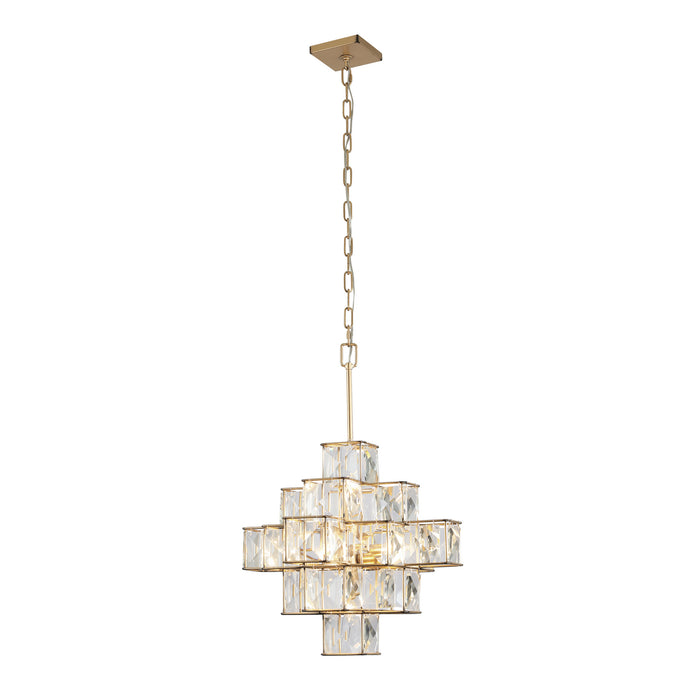 Six Light Pendant from the Cubic collection in Calypso Gold finish