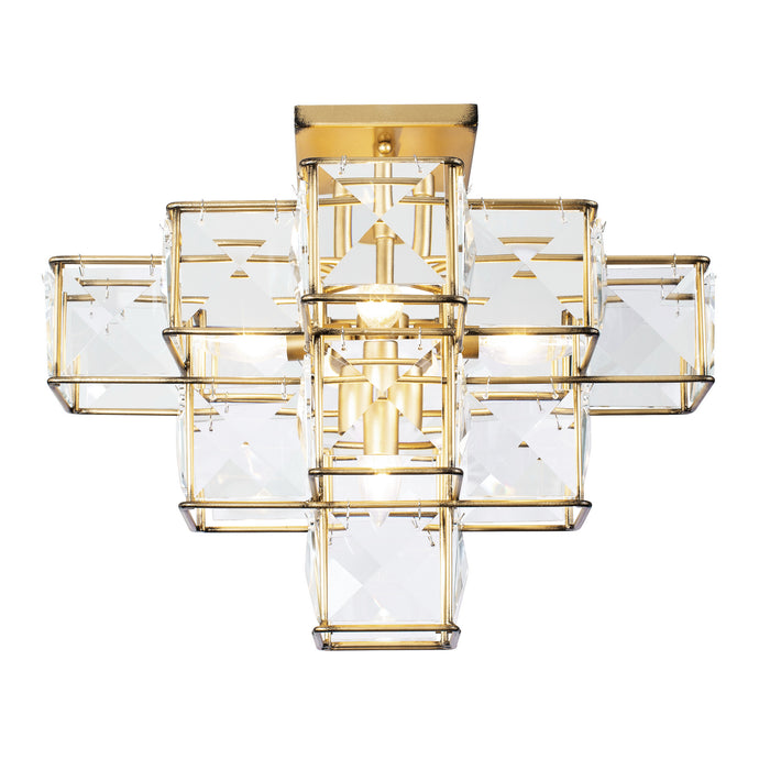Five Light Ceiling Fixture from the Cubic collection in Calypso Gold finish