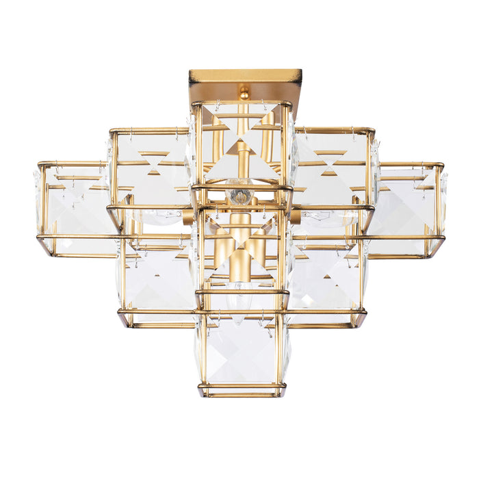 Five Light Ceiling Fixture from the Cubic collection in Calypso Gold finish