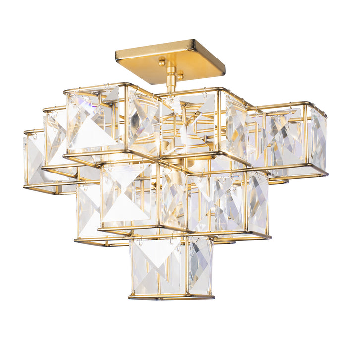 Five Light Ceiling Fixture from the Cubic collection in Calypso Gold finish