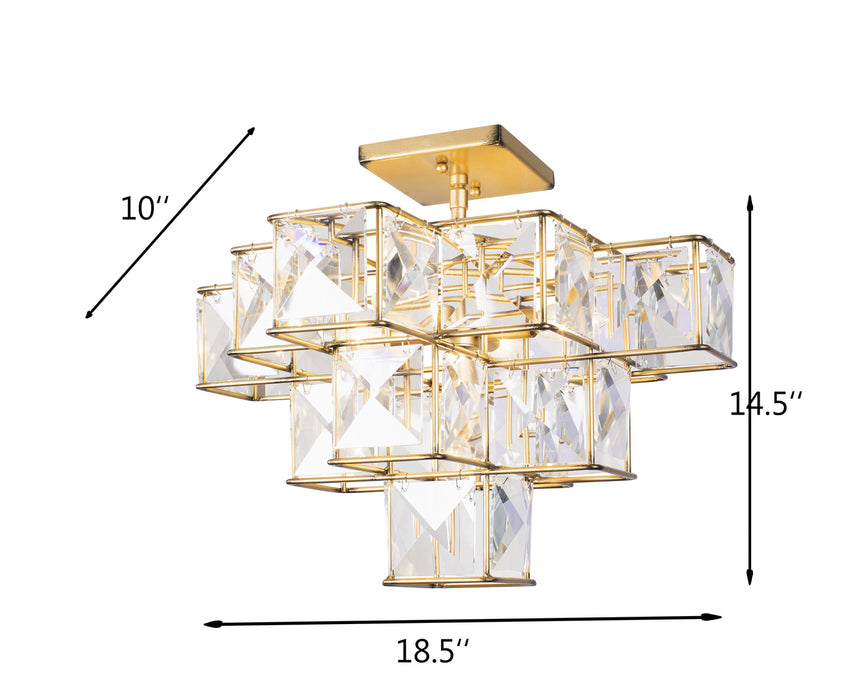 Five Light Ceiling Fixture from the Cubic collection in Calypso Gold finish
