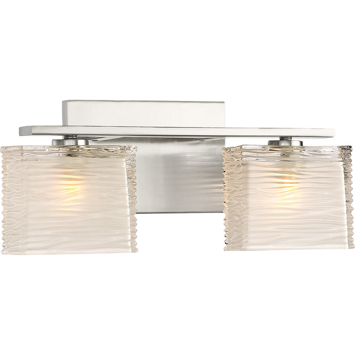 Two Light Bath Fixture from the Westcap collection in Brushed Nickel finish